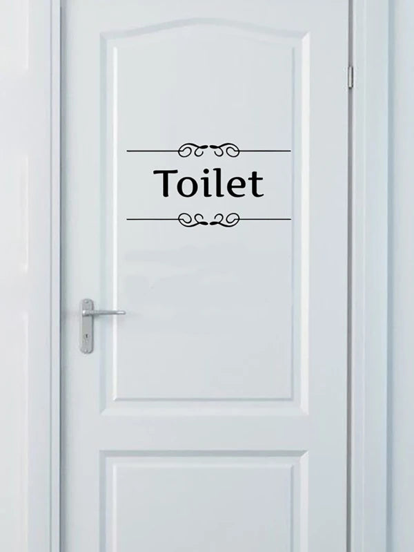 1pc PVC Toilet Wall Sticker,Daily Letter Graphic Creative Wall Decal For Toilet