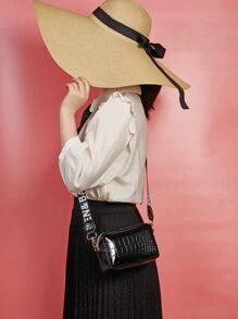 Mini Croc dombornyomott Crossbody táska
