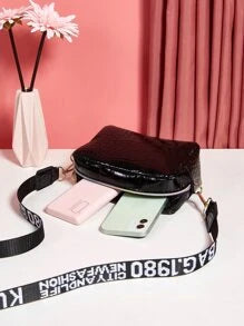 Mini Croc dombornyomott Crossbody táska