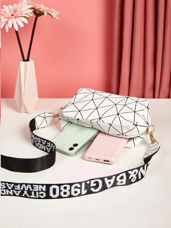 Mini Geo Pattern Crossbody Bag BM8