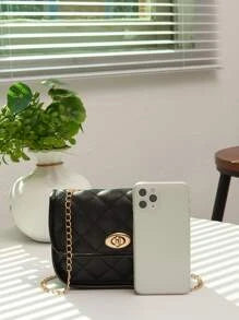 Mini Minimalista Twist Lock steppelt láncos Crossbody táska