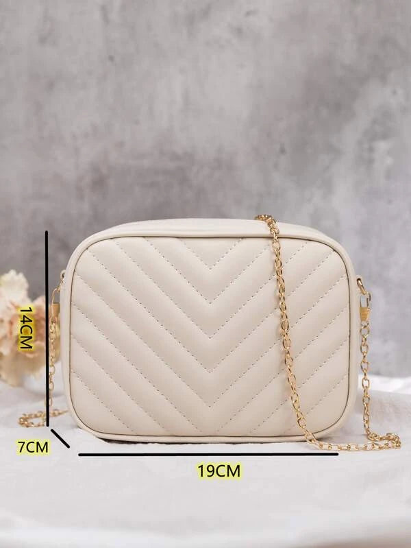Mini Chevron Chain Crossbody Bag