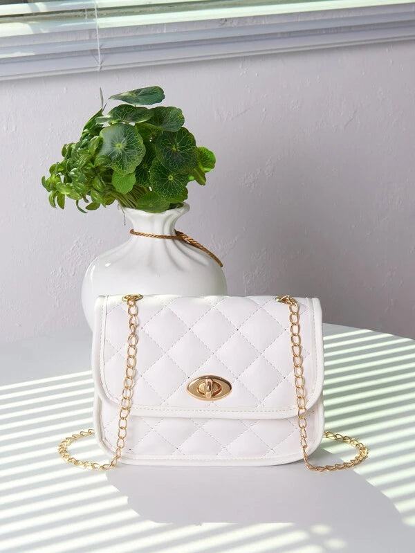 Mini Quilted Turn-lock Crossbody Bag