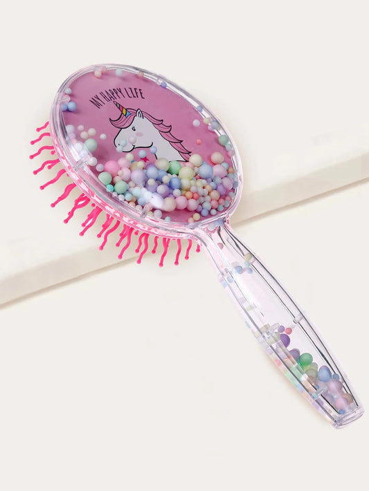 Cartoon Unicorn Print Hair Brush