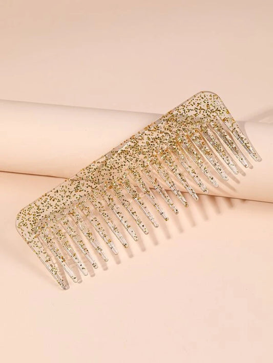 Glitter Wide Tooth Hair Comb      (PINK/ GOLD / MULTICOLOR)