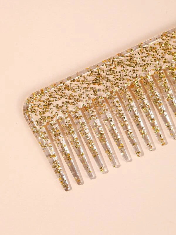 Glitter Wide Tooth Hair Comb      (PINK/ GOLD / MULTICOLOR)