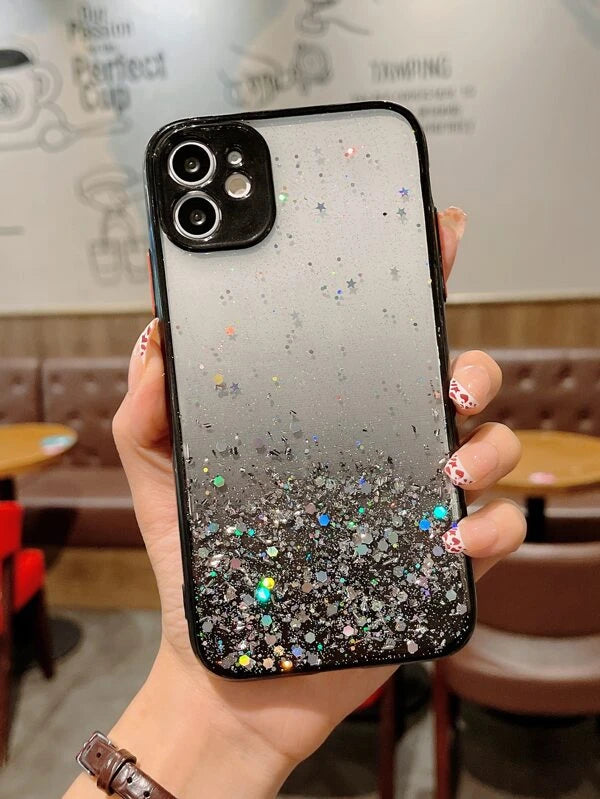 1pc Sequin Decor Ombre Case Compatible With iPhone