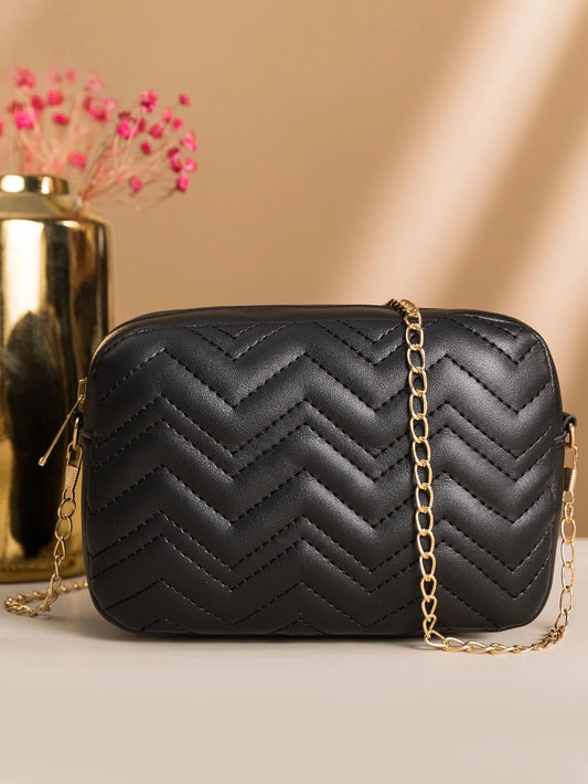 Mini Chevron Chain Crossbody táska