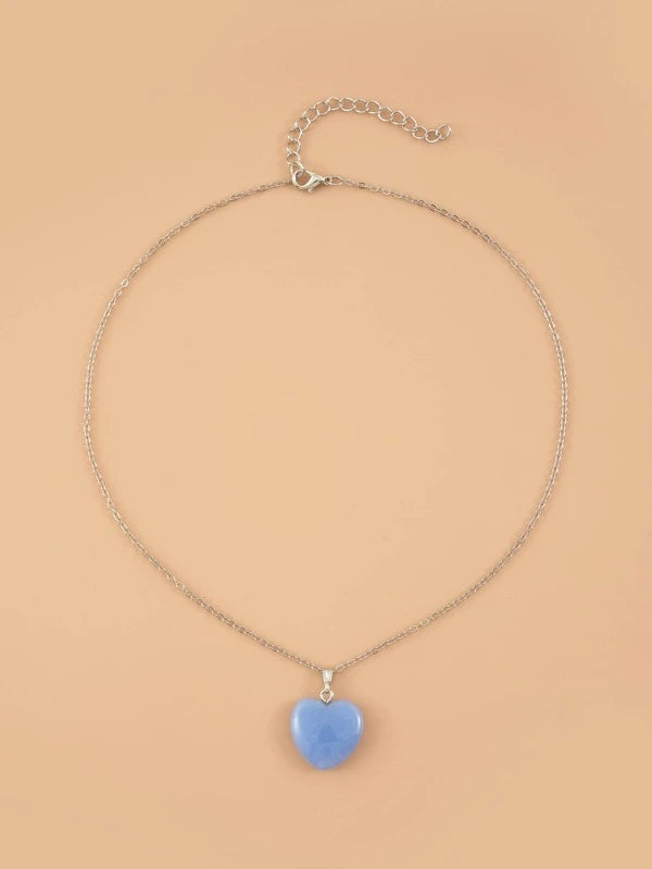 Glow In The Dark Heart Charm Necklace