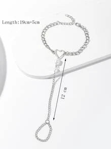 Faux Pearl & Heart Decor Mittens Bracelet