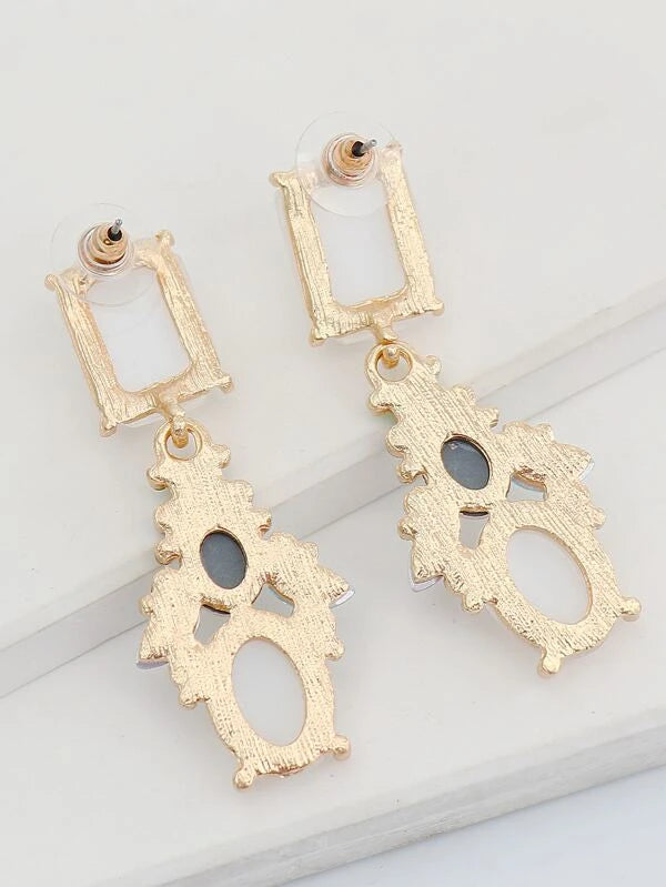 Rhinestone Decor Earrings ui8