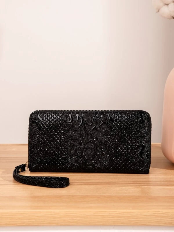 Graphic Long Wallet With Wristlet