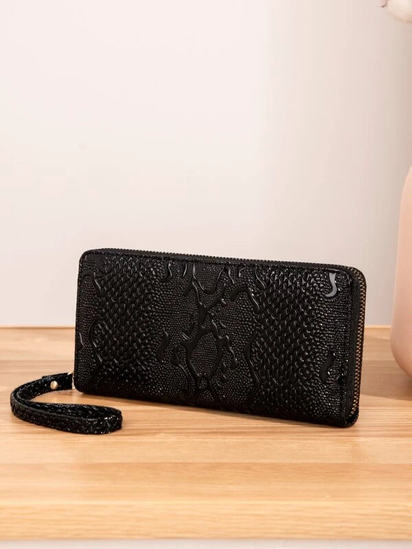 Graphic Long Wallet With Wristlet