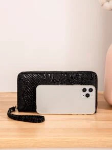 Graphic Long Wallet With Wristlet