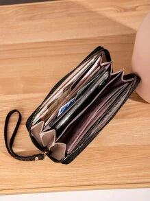 Graphic Long Wallet With Wristlet