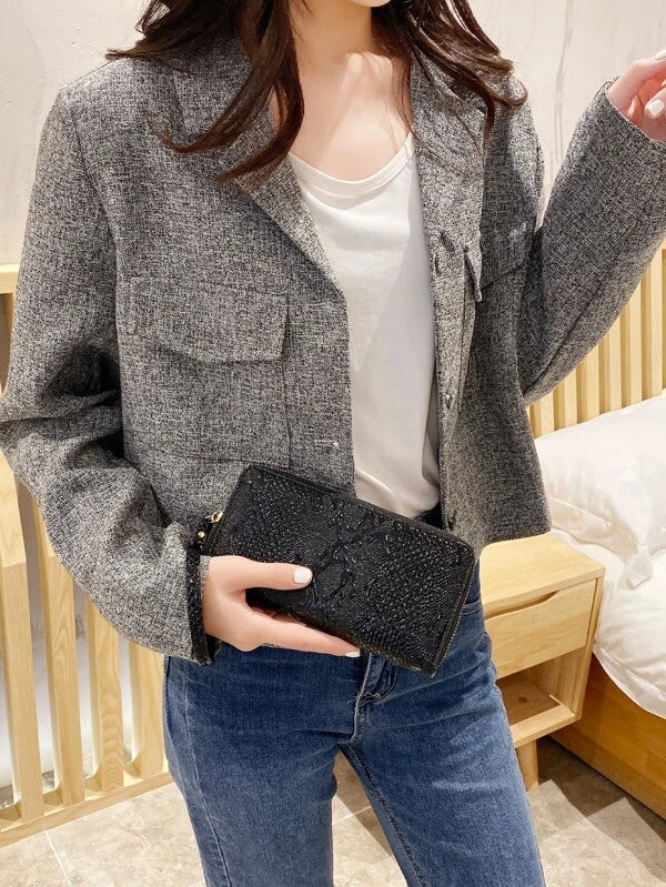 Graphic Long Wallet With Wristlet