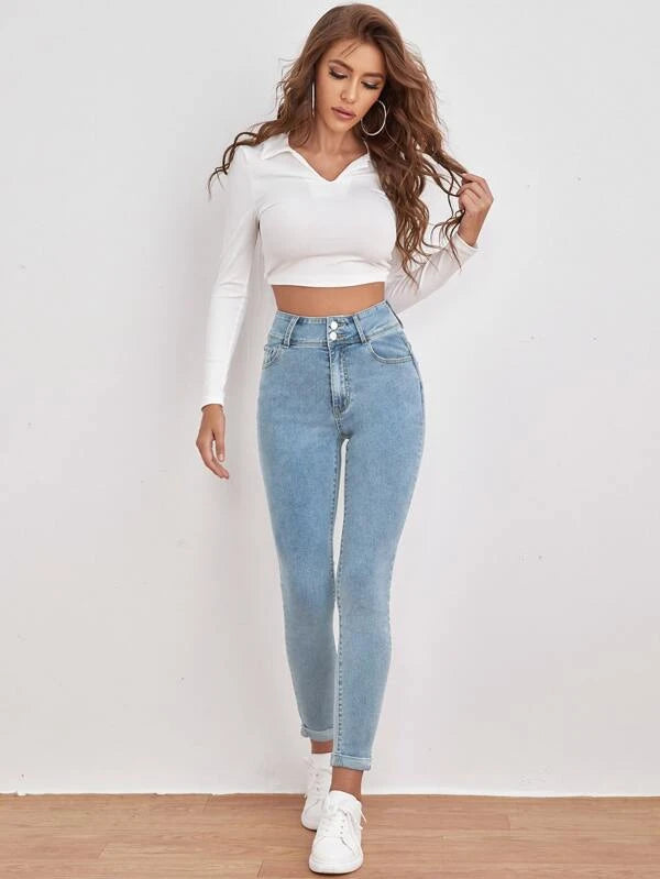 Magas derekú ferde zsebes Skinny Jeans22