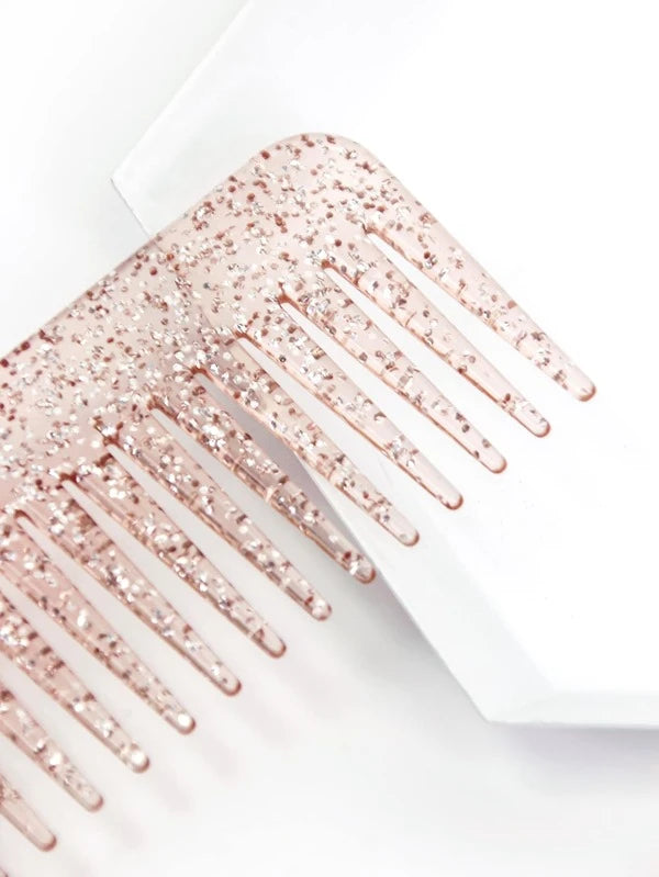 Glitter Wide Tooth Hair Comb      (PINK/ GOLD / MULTICOLOR)