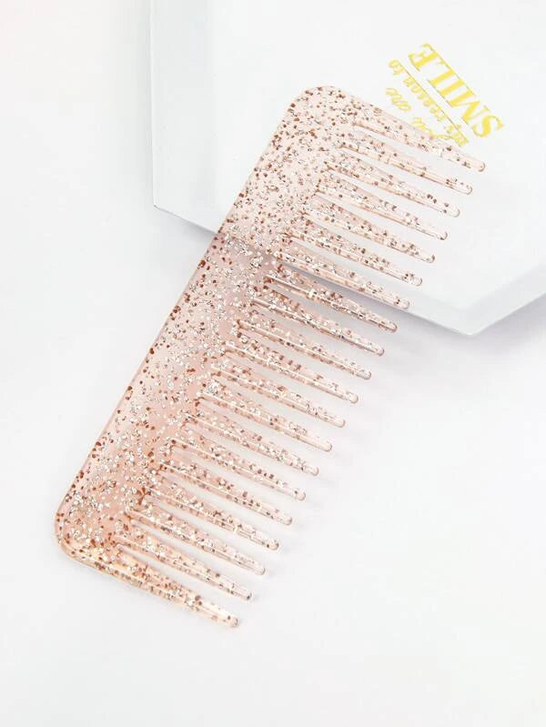 Glitter Wide Tooth Hair Comb      (PINK/ GOLD / MULTICOLOR)