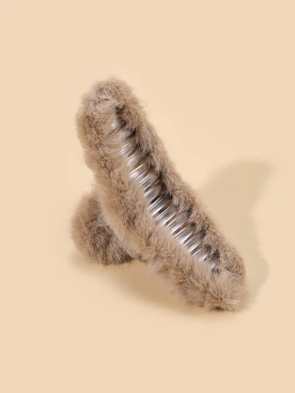 Solid Fuzzy Hair Claw