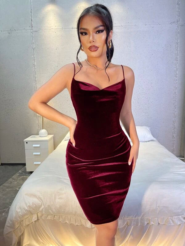 Velvet Cami Bodycon Dress