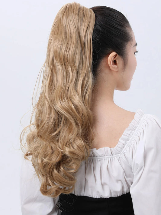 Natural Long Curly Synthetic Ponytail With Claw