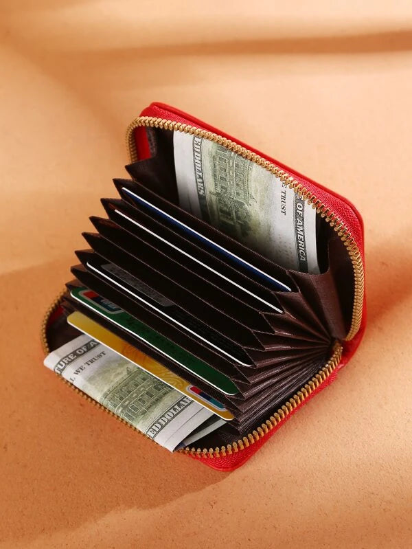Textured Zip Around Card Holder