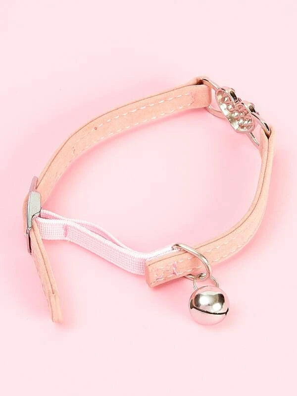 Rhinestone Heart Decor Pet Collar BEIGE/ RED /GREY/ BLACK / PINK / PURPLE