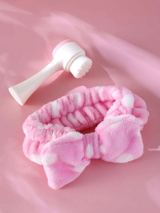 1pc Facial Cleansing Brush & 1pc Headband (BLUE / PINK)