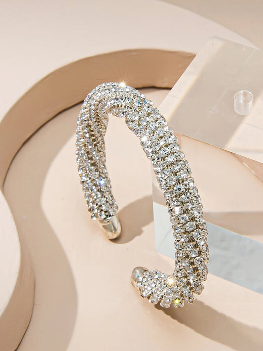 Rhinestone Decor Cuff Bangle