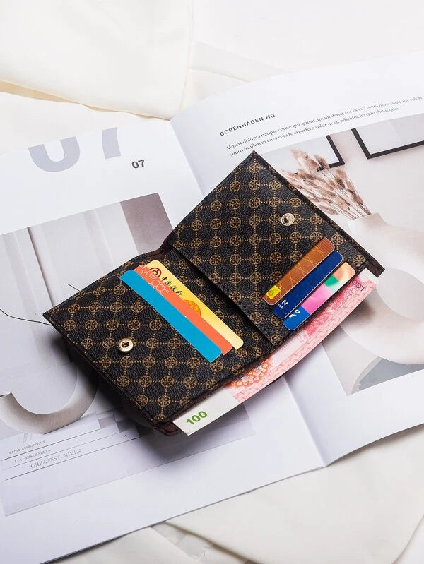 Geometric Print Small Wallet