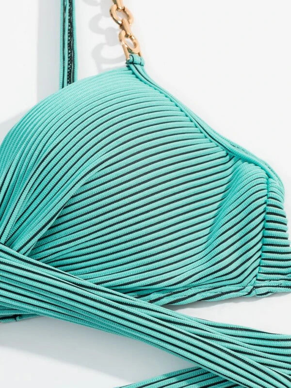 Rib Wrap Push Up Bikini Top