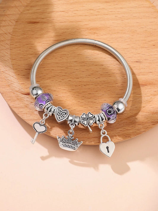 Lock & Key Charm Bangle