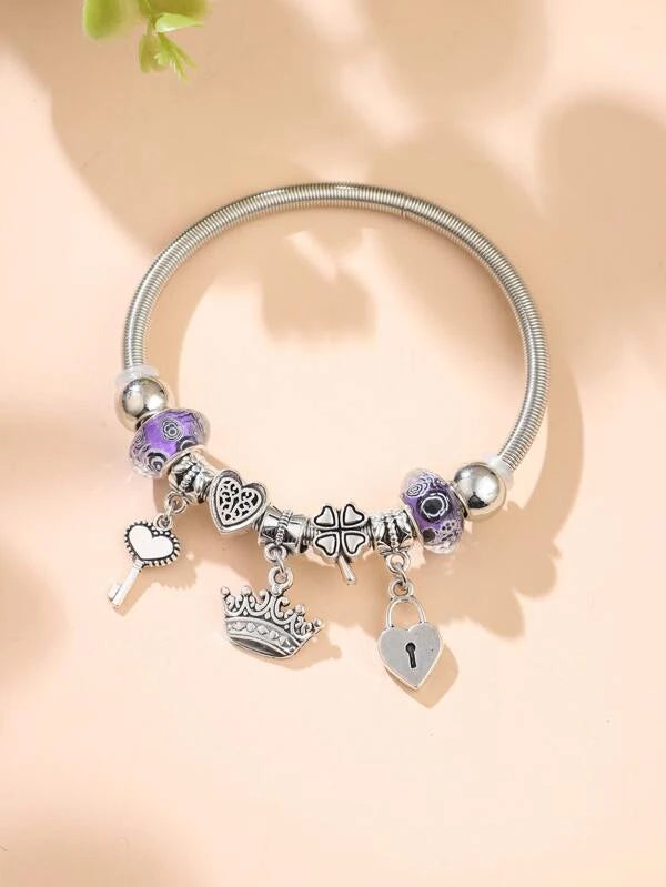 Lock & Key Charm Bangle