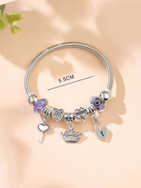 Lock & Key Charm Bangle