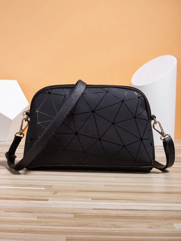 Geometric Print Metal Decor Dome Bag