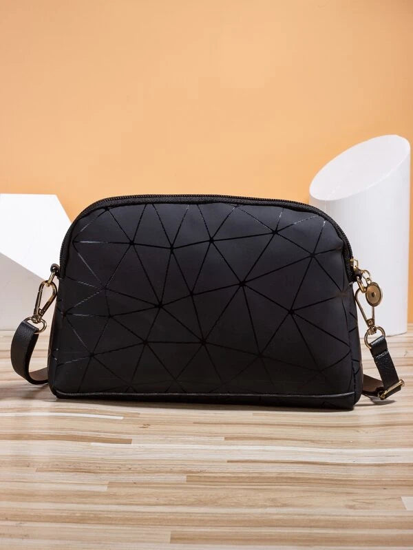 Geometric Print Metal Decor Dome Bag