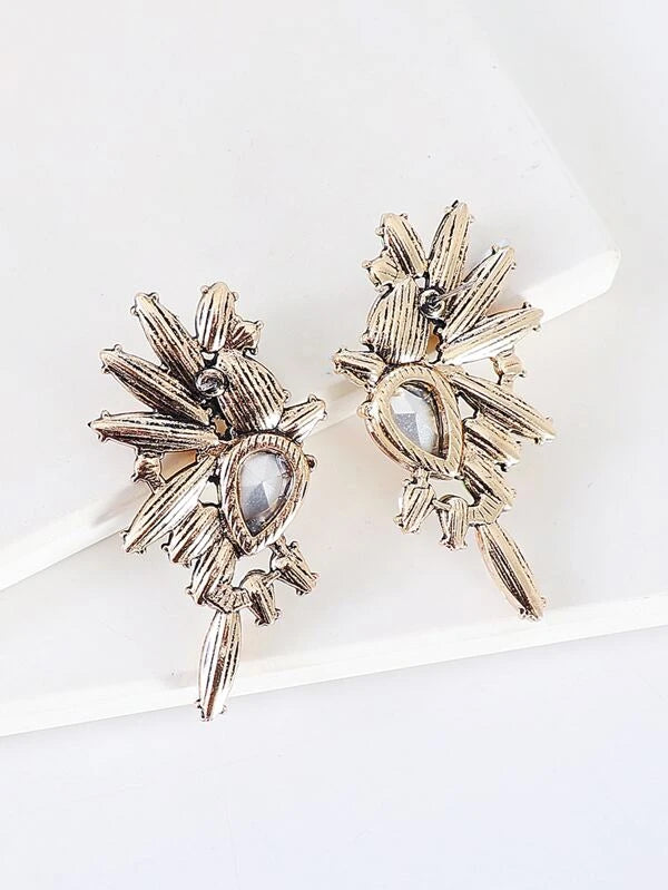 Rhinestone Decor Earrings qws1