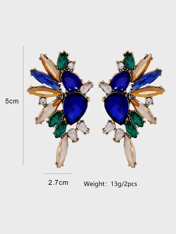 Rhinestone Decor Earrings qws1