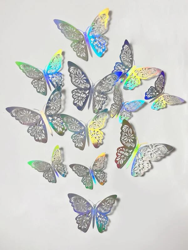 12pcs Hollow Butterfly Sticker