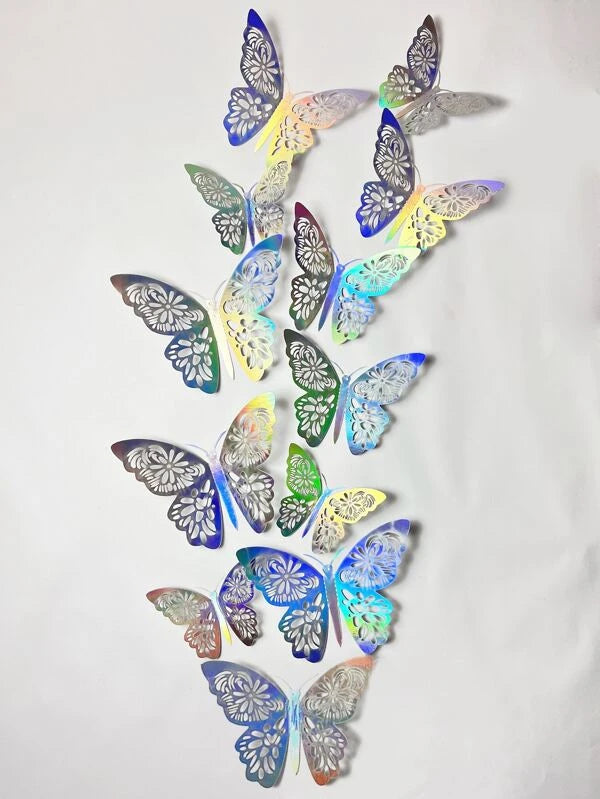 12pcs Hollow Butterfly Sticker