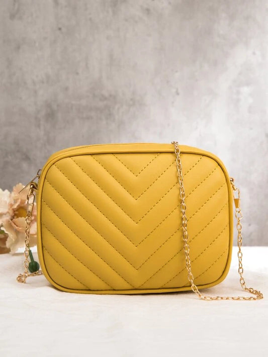 Mini Chevron Chain Crossbody Bag