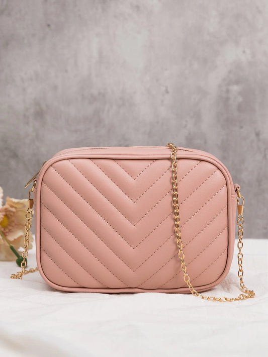 Mini Chevron Chain Crossbody Bag