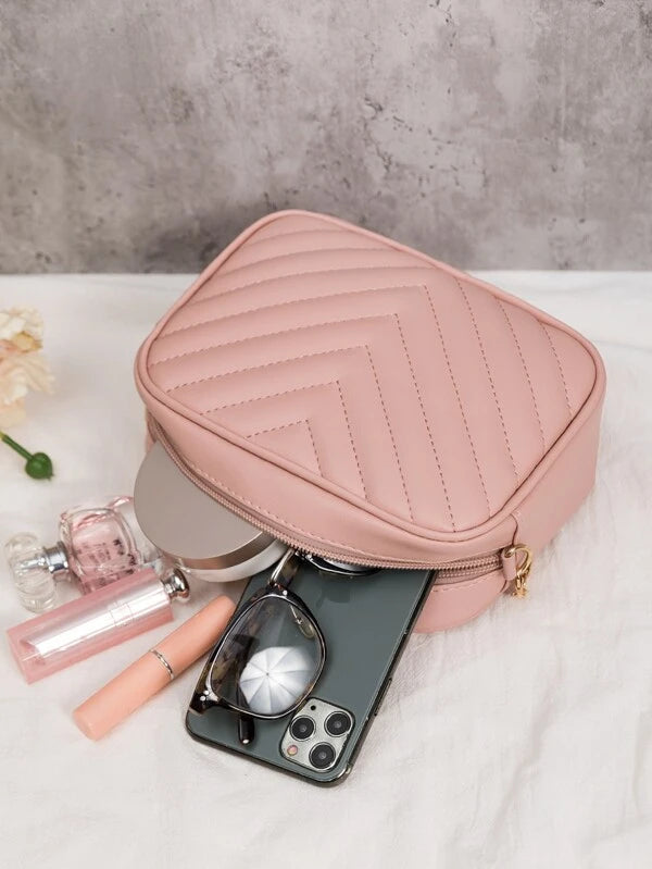 Mini Chevron Chain Crossbody Bag