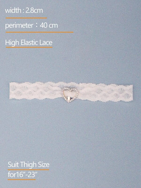 Rhinestone & Heart Decor Bridal Garter