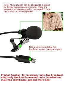 Lavalier Microphone Compatible With iPhone