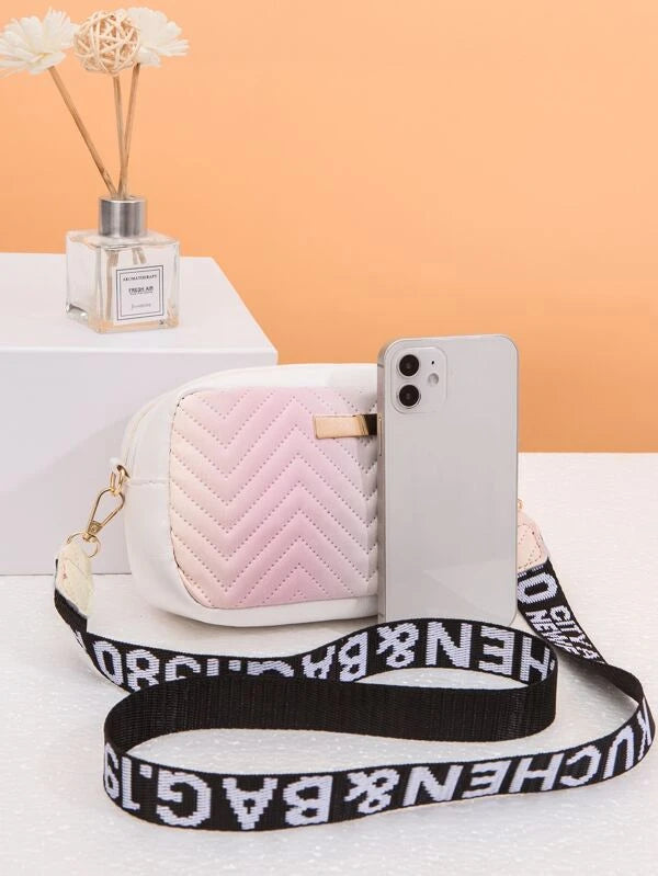 Mini Ombre Chevron Letter Graphic Square Bag 675