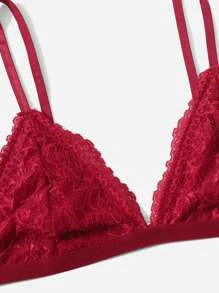 Floral Lace Thong Lingerie Set