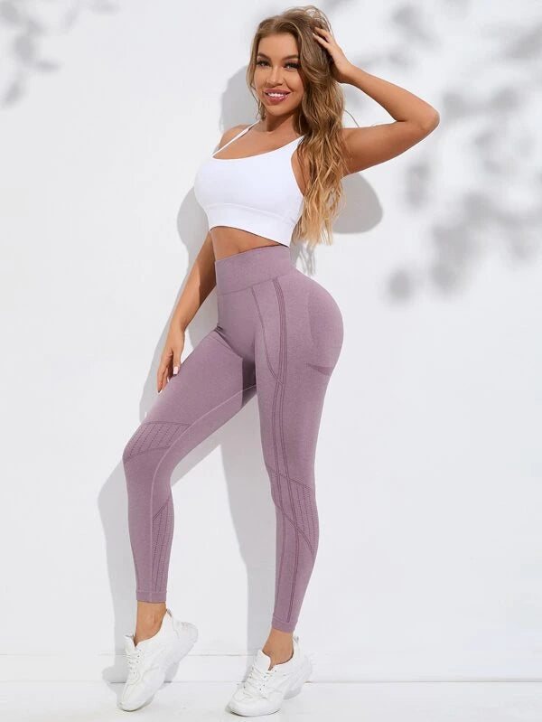 Seamless Wide Waistband Sports Leggings