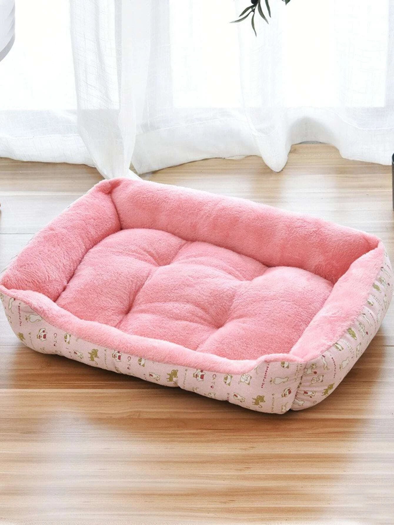 1pc Cat Print Pet Bed (XS-L)